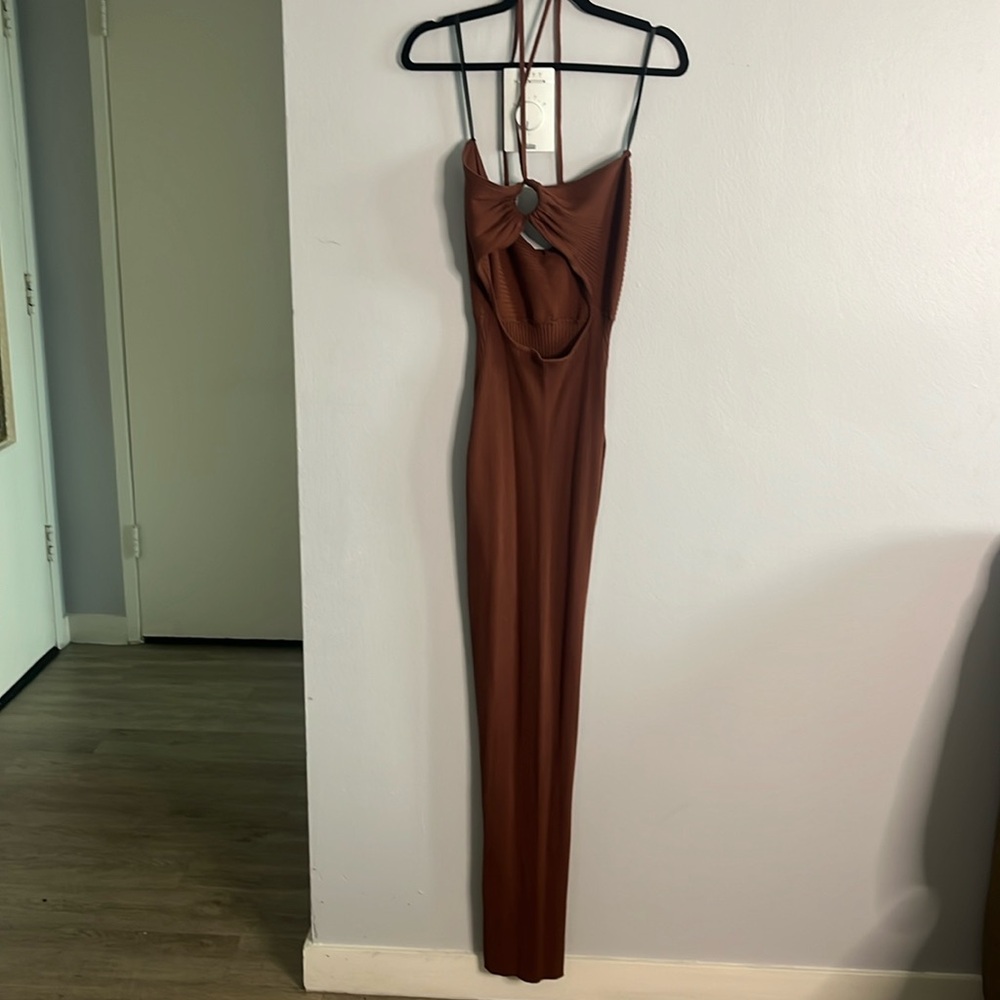 Brown summer maxi dress